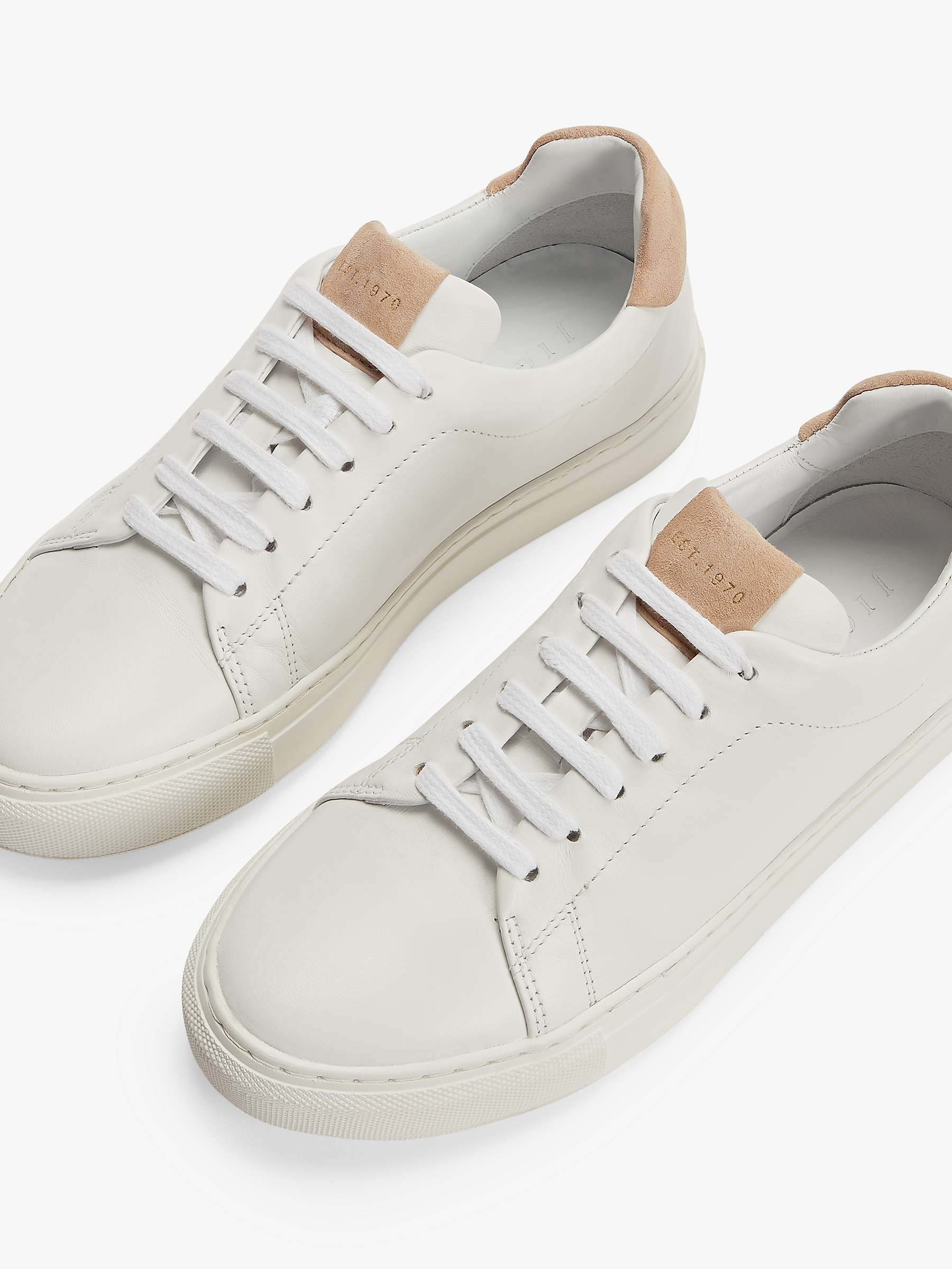 Jigsaw Miah Leather Lace Up Trainers, Neutral at John Lewis & Partners
