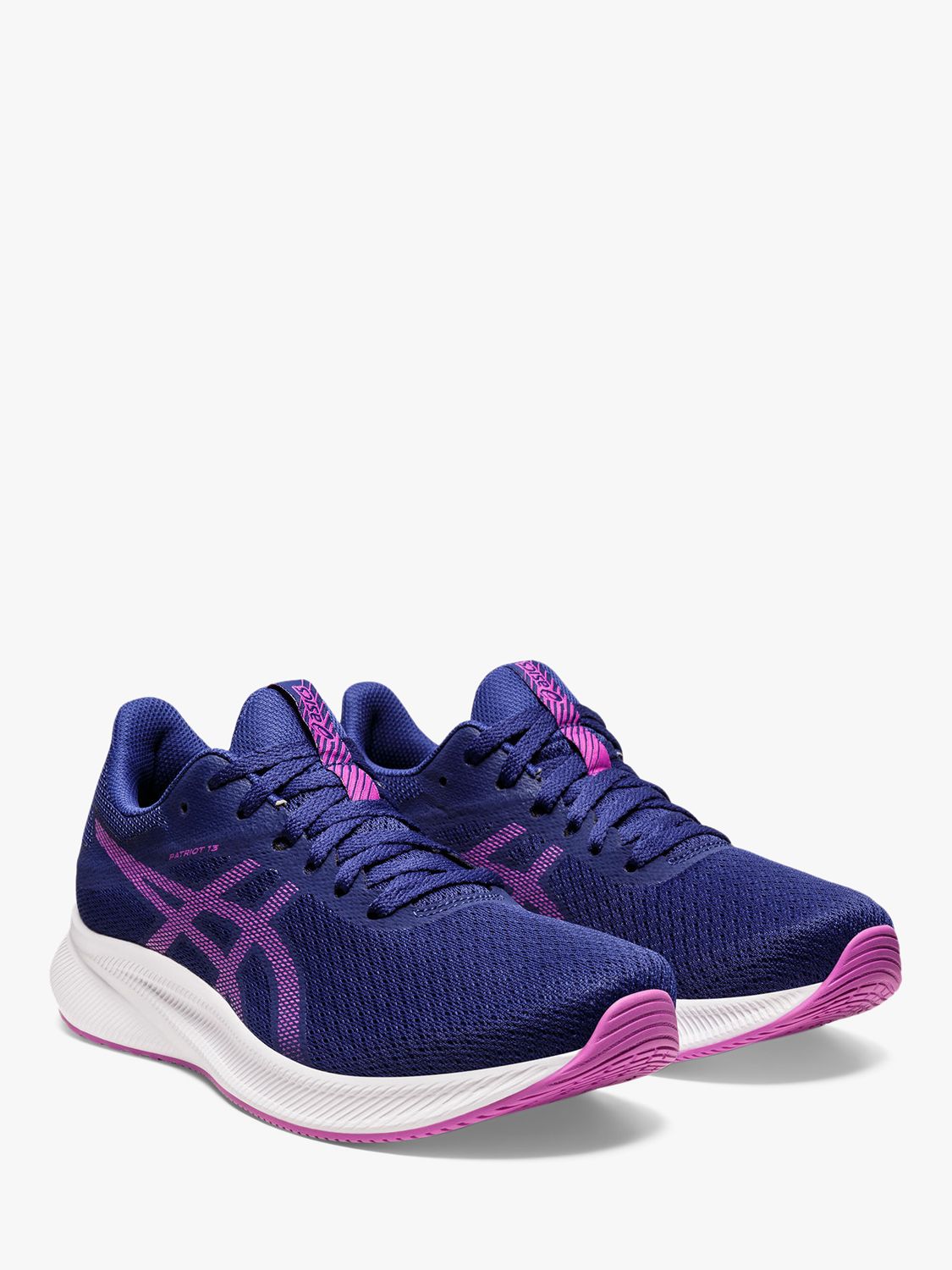 ASICS PATRIOT 13 Women's Running Shoes, Dive Blue/Orchid at John Lewis ...