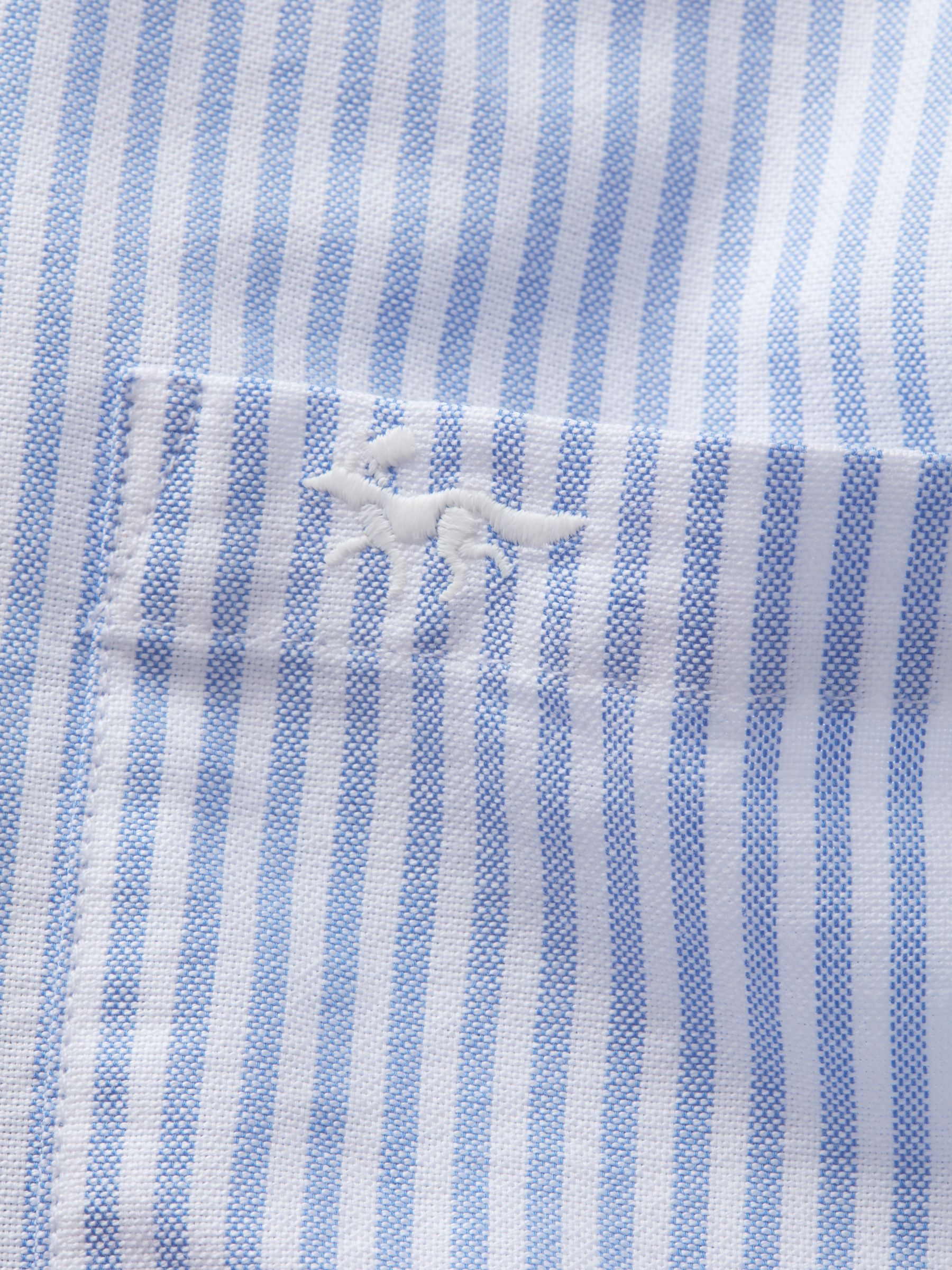 Aubin Aldridge Oxford Cotton Button Down Shirt, Pale Blue Stripe