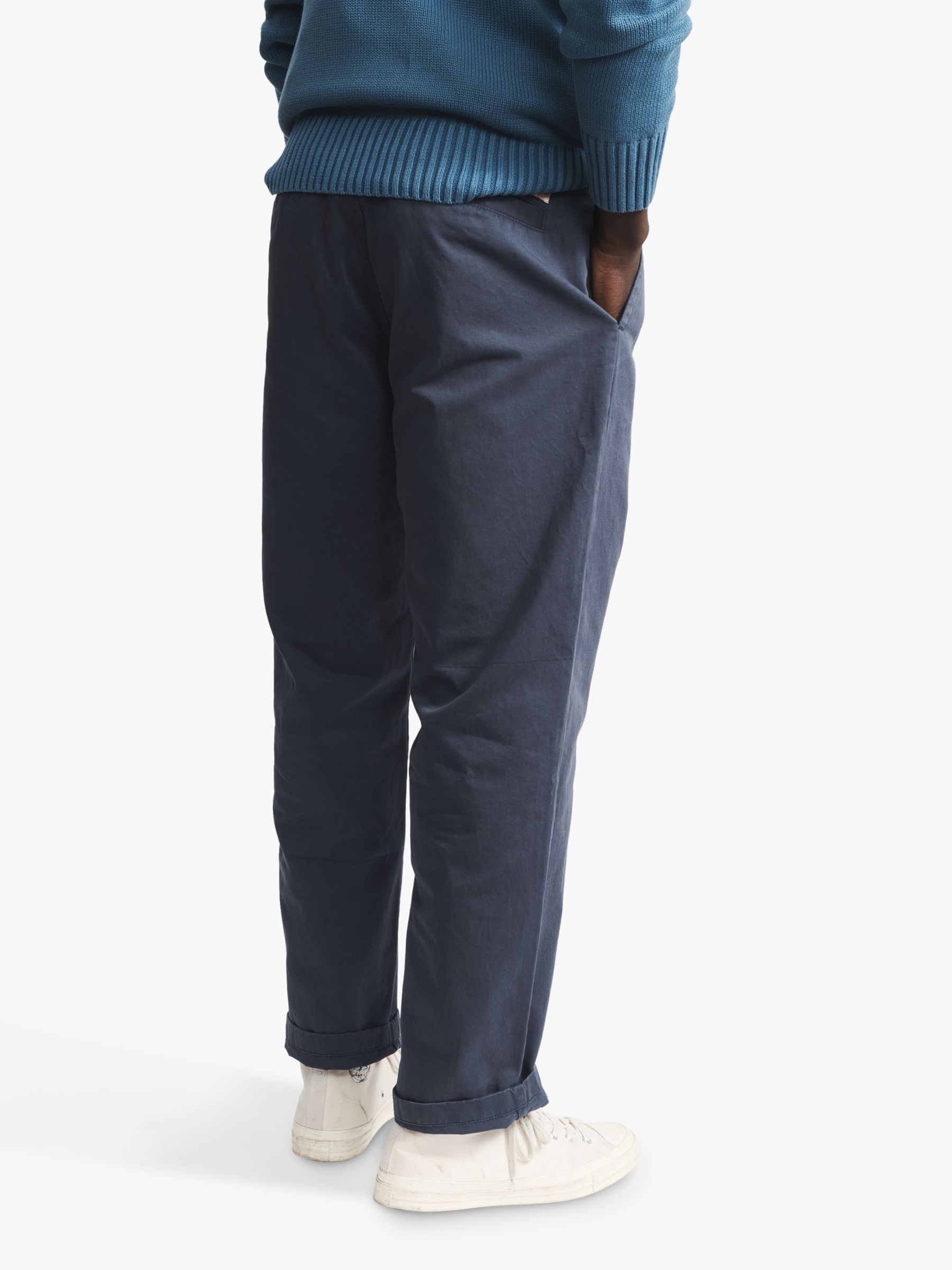 Aubin Barcombe Trousers, Navy at John Lewis & Partners