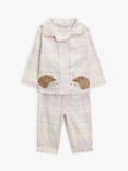 John Lewis Baby Check Hedgehog Pyjama Set, Multi