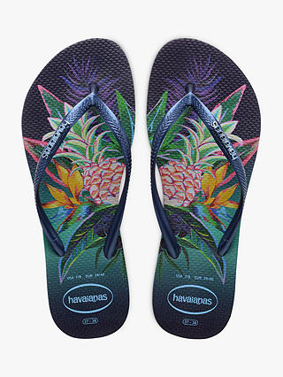 Havaianas Slim Tropical Flip Flops, Blue