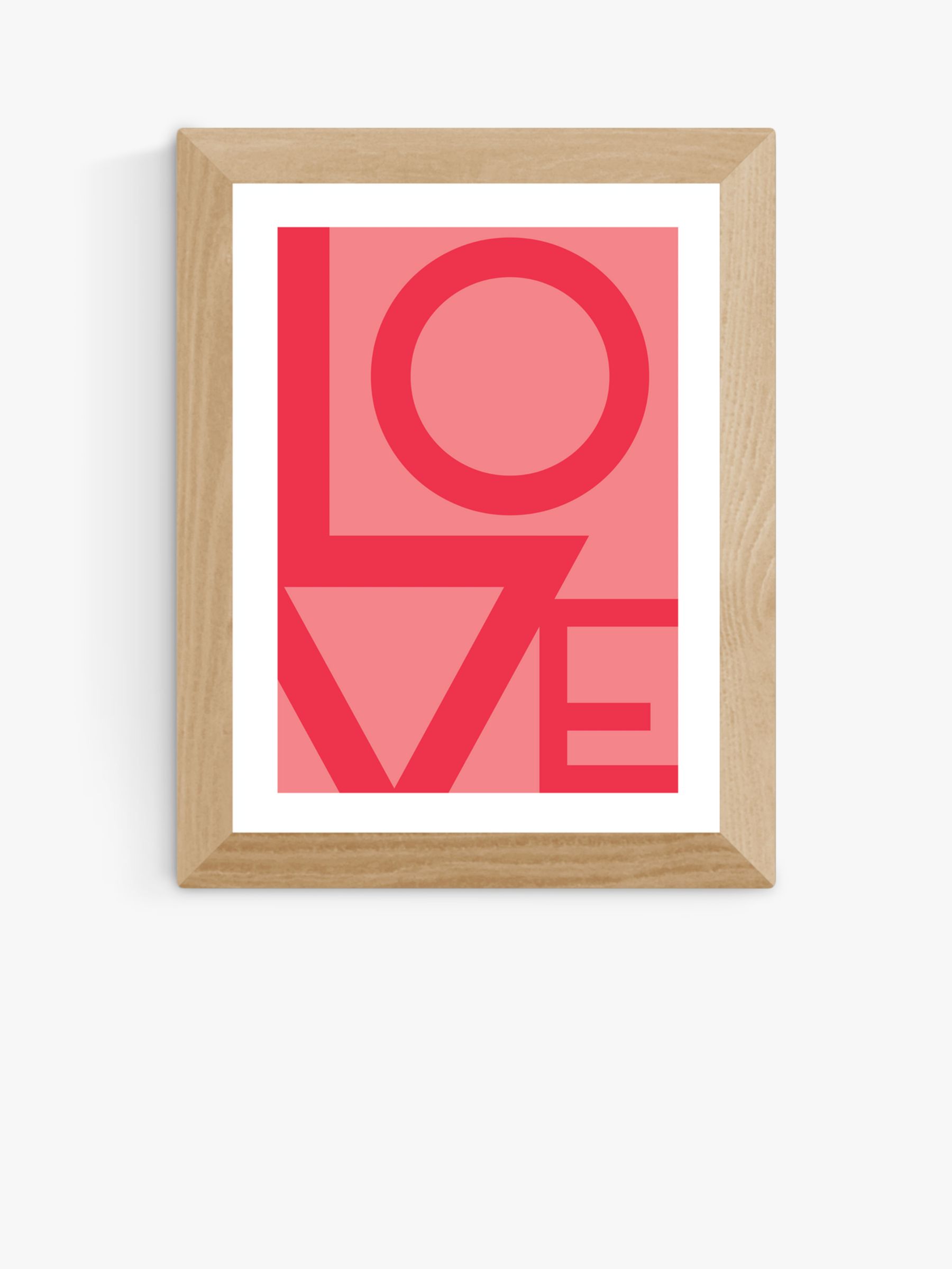 EAST END PRINTS Rafael Farias 'Love' Framed Print, Oak Frame, 36 x 31cm