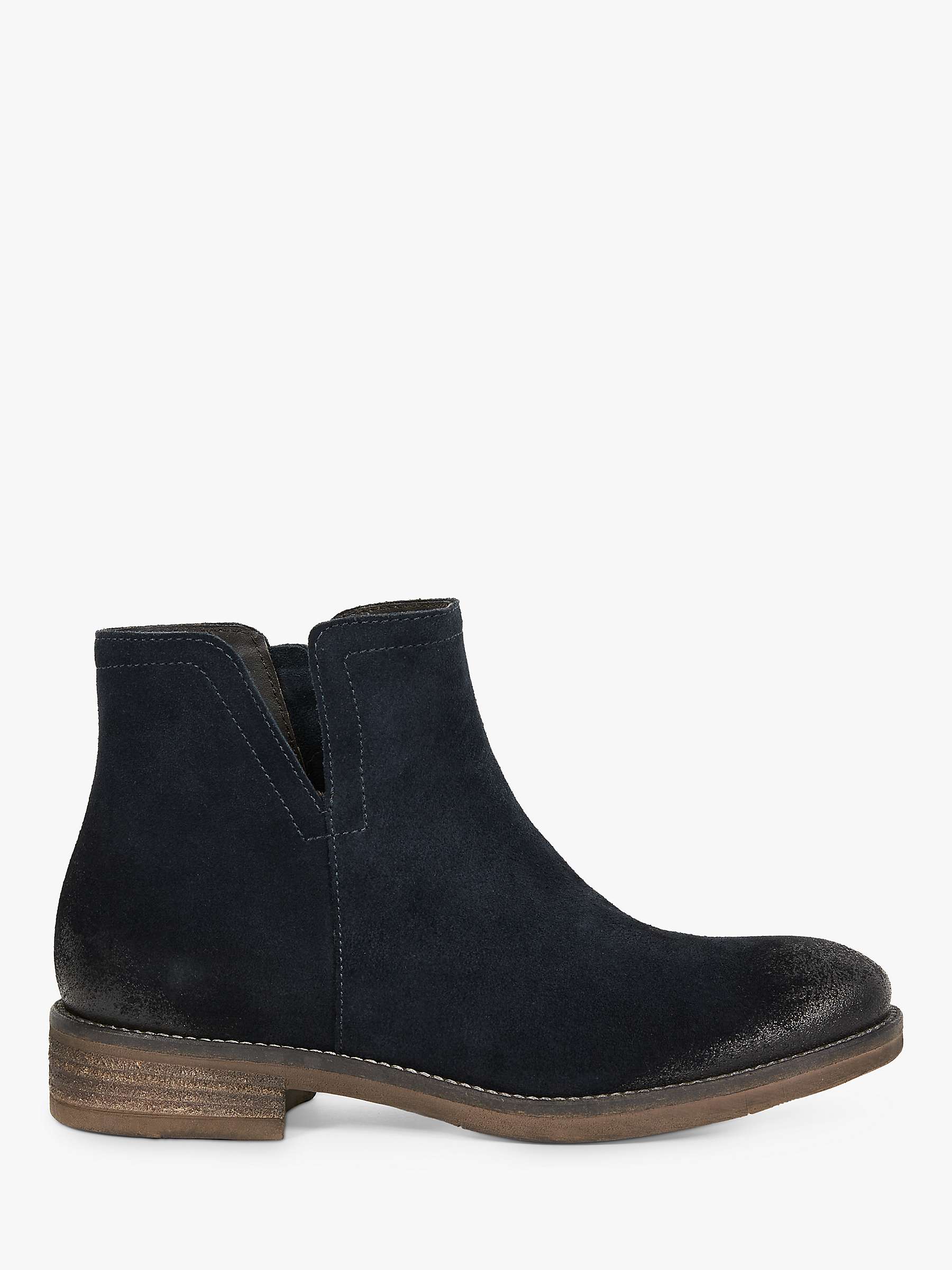 Celtic & Co. Suede Notched Ankle Boots, Navy at John Lewis & Partners
