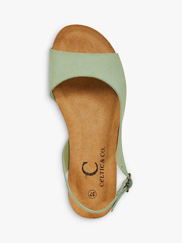 Celtic & Co. Suede Slingback Footbed Sandals, Sage