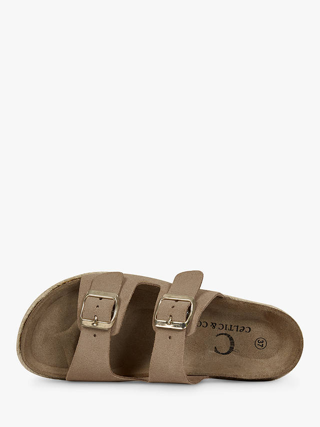 Celtic & Co. Suede Double Buckle Footbed Sandals