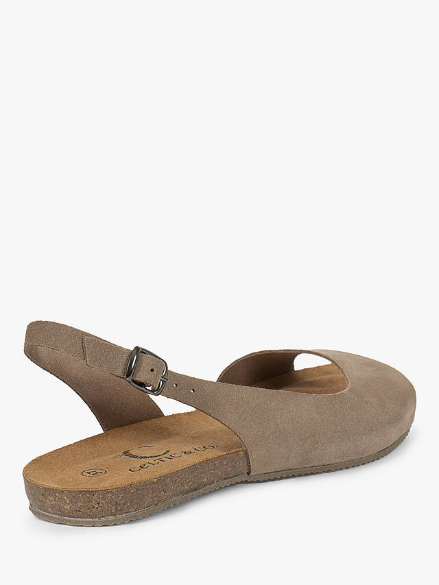 Celtic & Co. Suede Slingback Footbed Sandals, Camel
