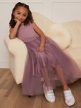 Chi Chi London Kids' Tulle Dip Hem Dress, Lilac