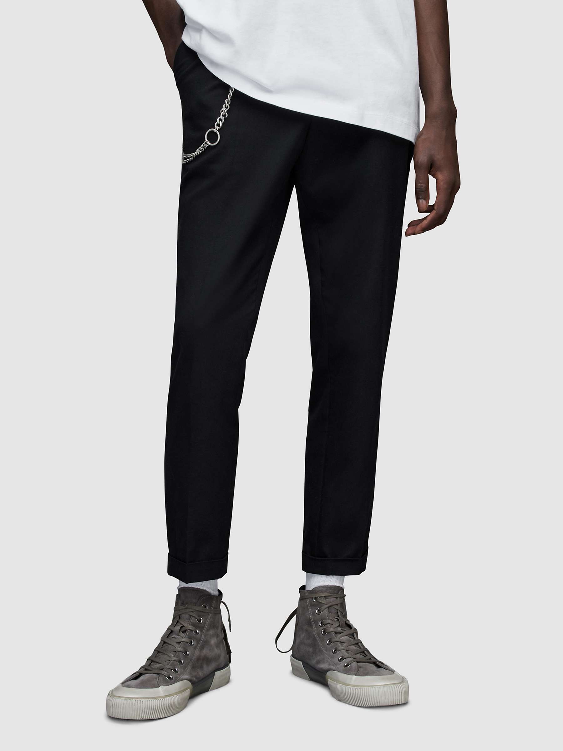 Buy AllSaints Tallis Slim Trousers, Black Online at johnlewis.com
