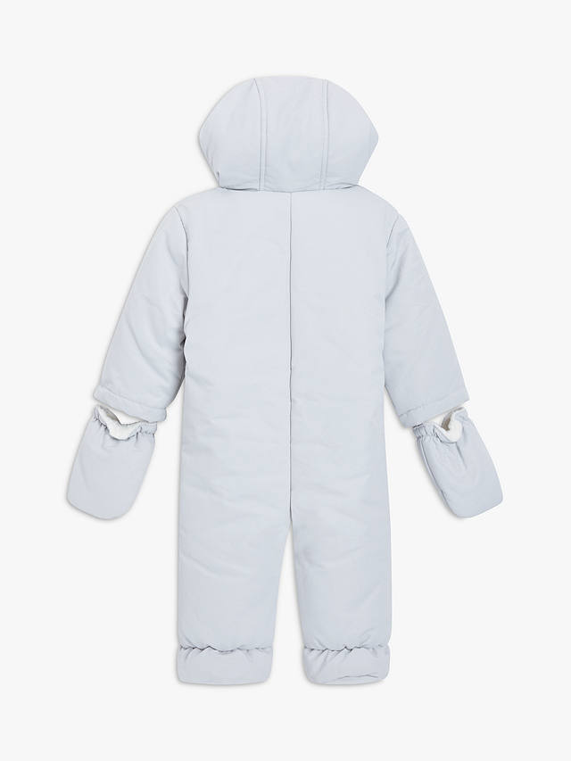 John Lewis Baby Plain Quilted Double Zip Shower Resistant Snowsuit, Cream