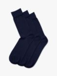 Charles Tyrwhitt Cotton Rich Socks, Pack of 3, Navy