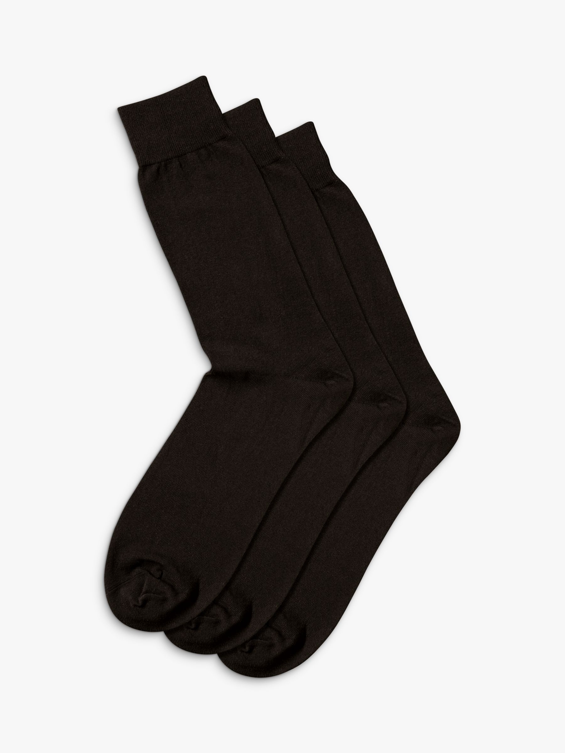 Charles Tyrwhitt Cotton Rich Socks, Pack of 3, Black, M