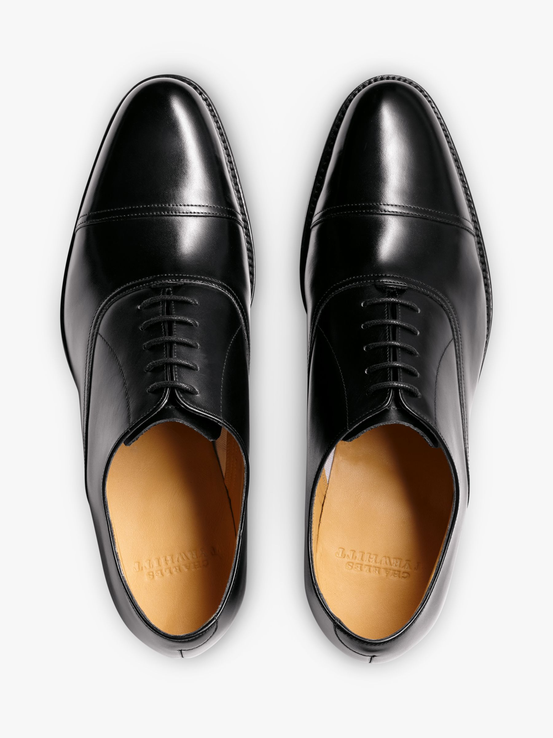 Charles Tyrwhitt Leather Oxford Shoes, Black at John Lewis & Partners