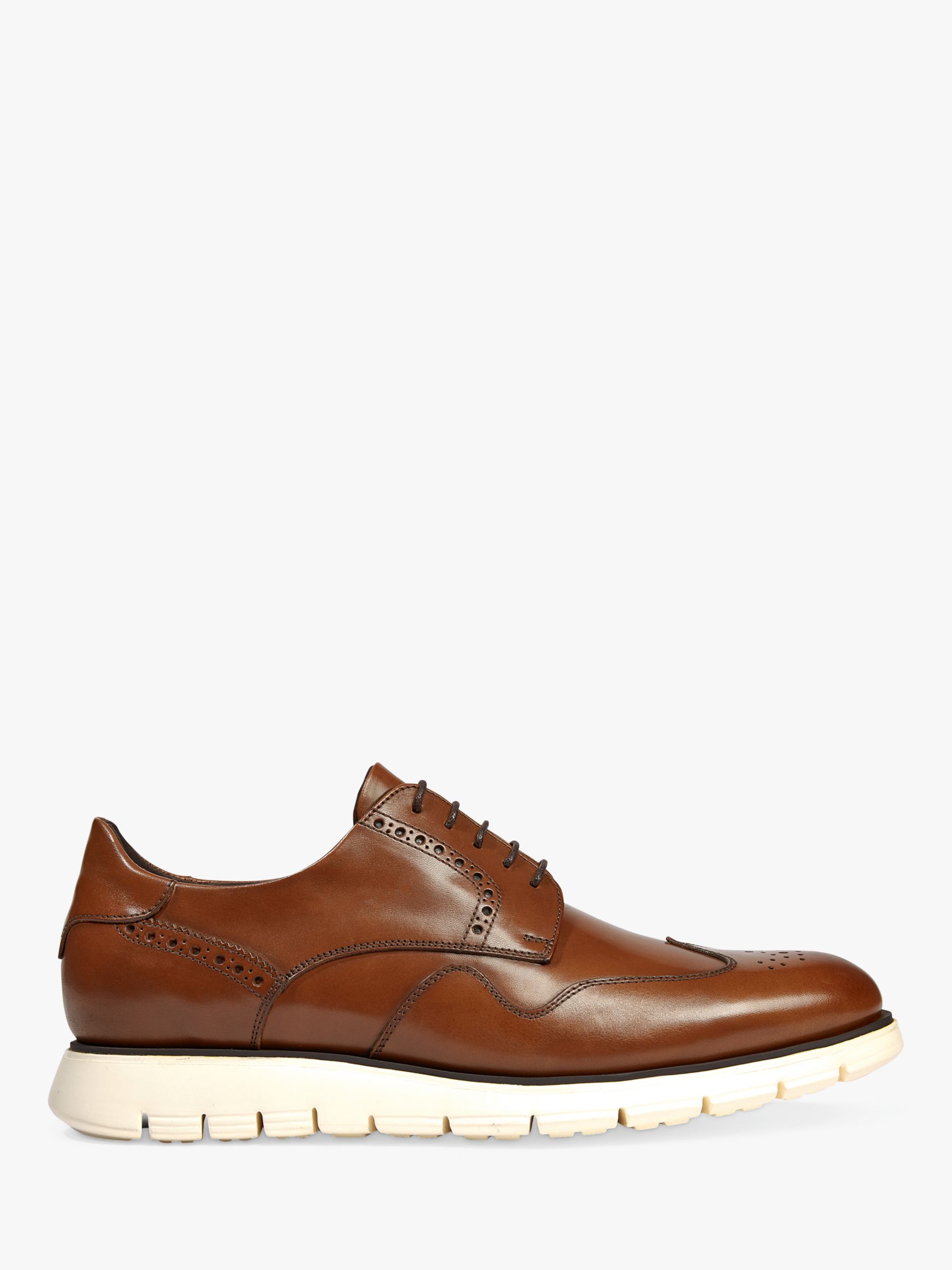Charles Tyrwhitt Leather Hybrid Formal Trainer Shoes, Chestnut Brown at ...