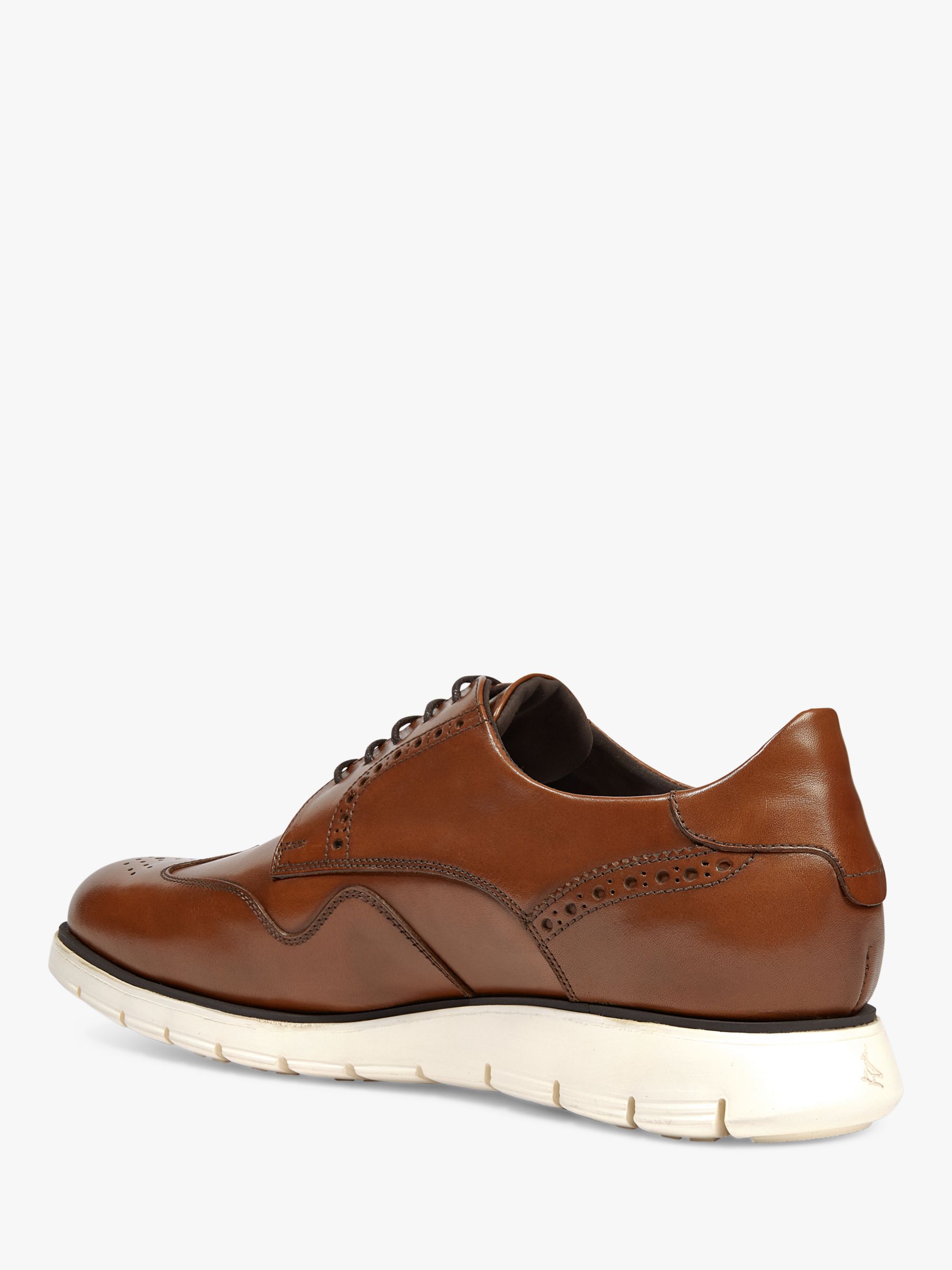 Charles Tyrwhitt Leather Hybrid Formal Trainer Shoes, Chestnut Brown at ...