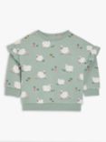 John Lewis Baby Sheep Print Sweatshirt, Green