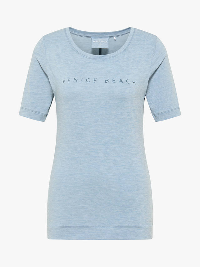 Venice Beach Peach Short Sleeve Gym Top, Dusty Blue
