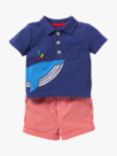 Mini Boden Kids' Starboard Whale Polo & Shorts Set