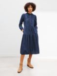 AND/OR Marylou Tiered Denim Shirt Dress, Blue