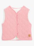 John Lewis Baby Quilt & Borg Faux-Fur Reversible Gilet, Pink