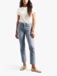 Banana Republic High Rise Straight Cut Cropped Jeans, Light Wash
