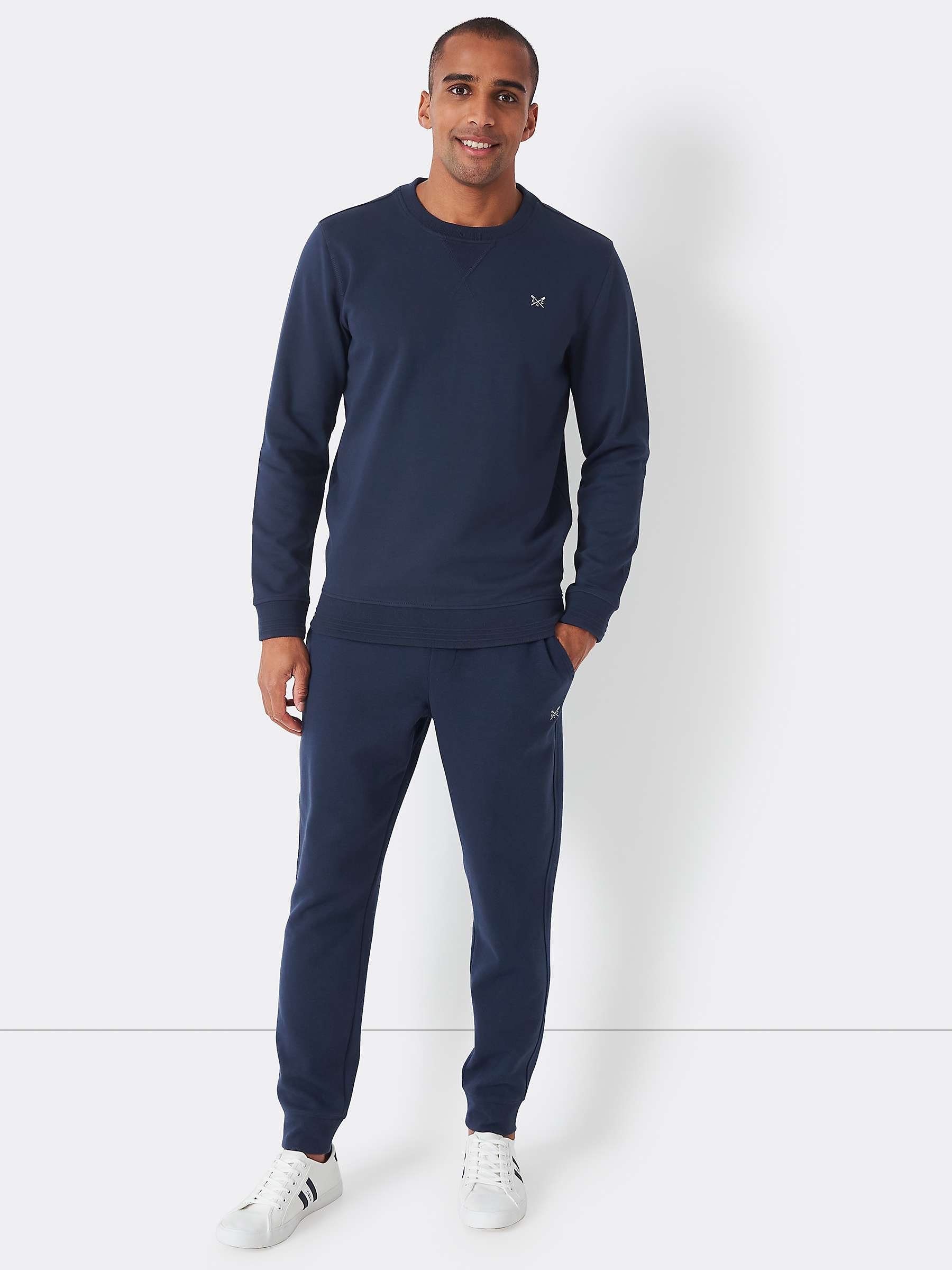 Buy Crew Clothing Fairford Joggers, Navy Online at johnlewis.com