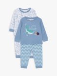 John Lewis Baby Ocean Friends Pyjamas, Set of 2, Blue
