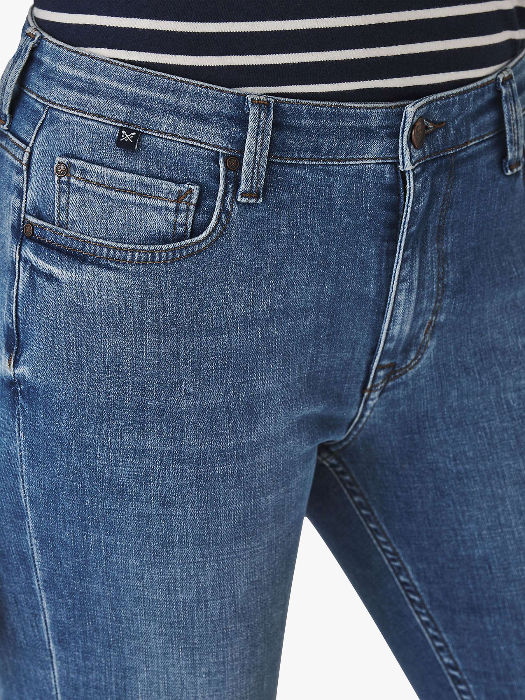 Buy Crew Clothing Mid Rise Straight Cut Jeans, Light Blue Online at johnlewis.com