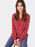 Crew Clothing Floral Print Blouse, Red