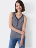 Crew Clothing Henley Striped Vest, Navy