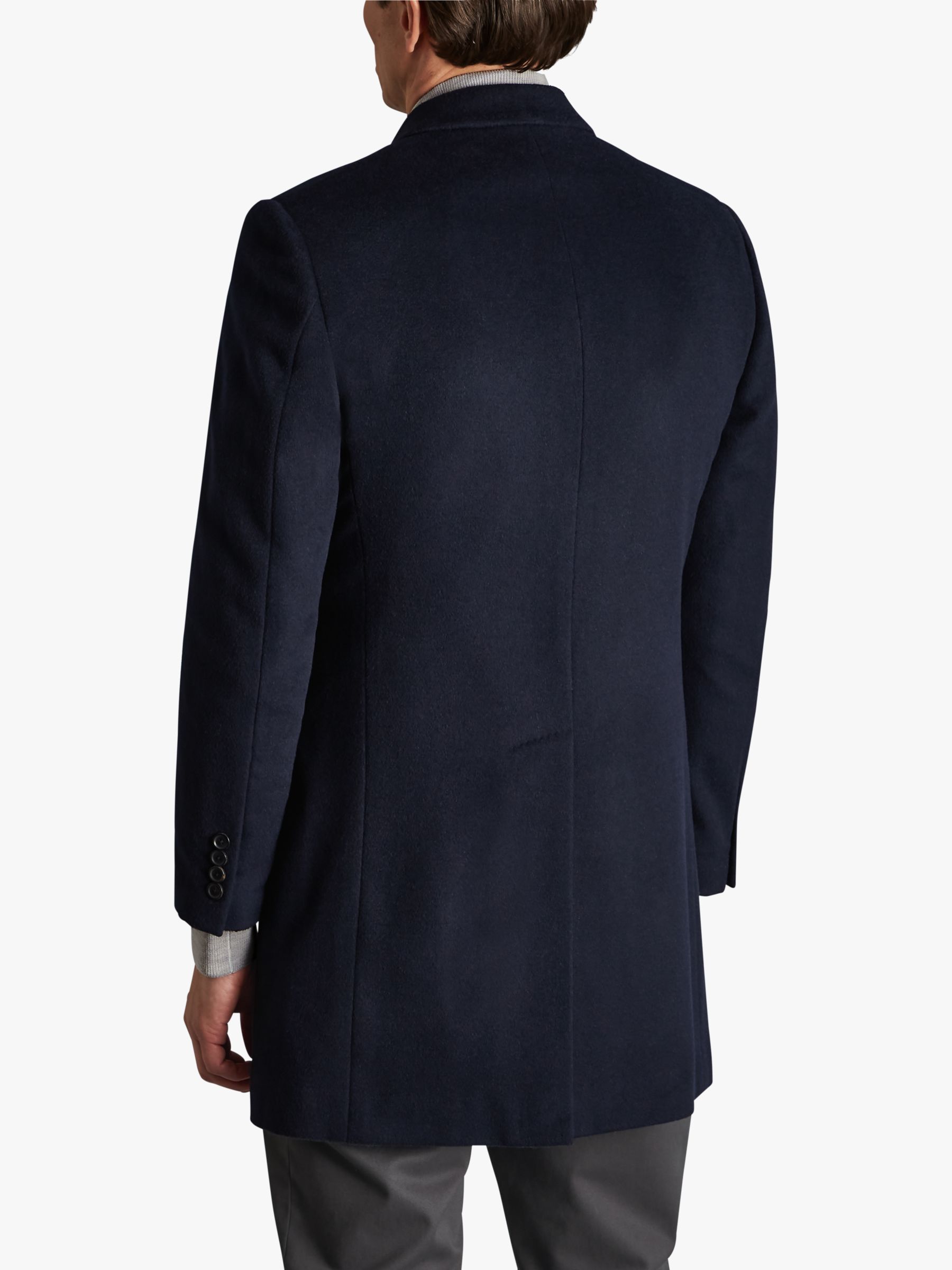 Charles Tyrwhitt Pure Wool Overcoat, Navy Blue, 36R