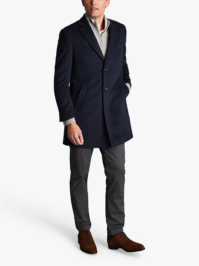 Charles Tyrwhitt Pure Wool Overcoat, Navy Blue