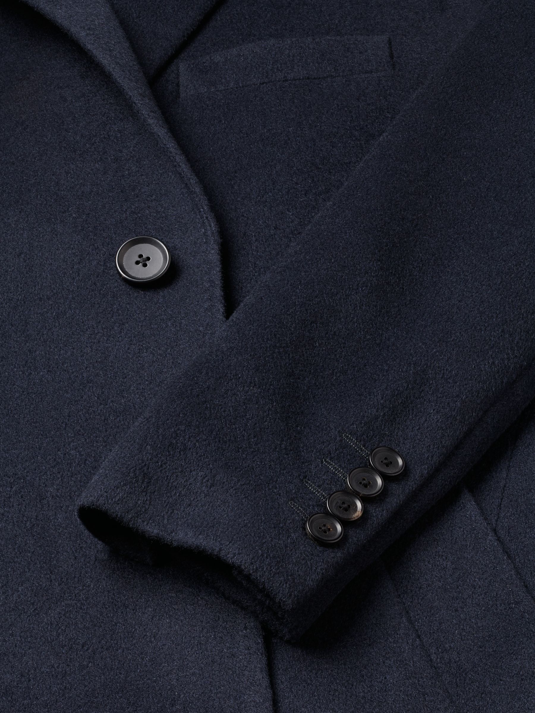 Charles Tyrwhitt Pure Wool Overcoat, Navy Blue at John Lewis & Partners