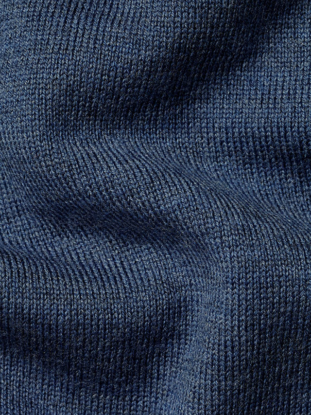 Charles Tyrwhitt Merino Wool Polo Neck Jumper, Indigo Blue