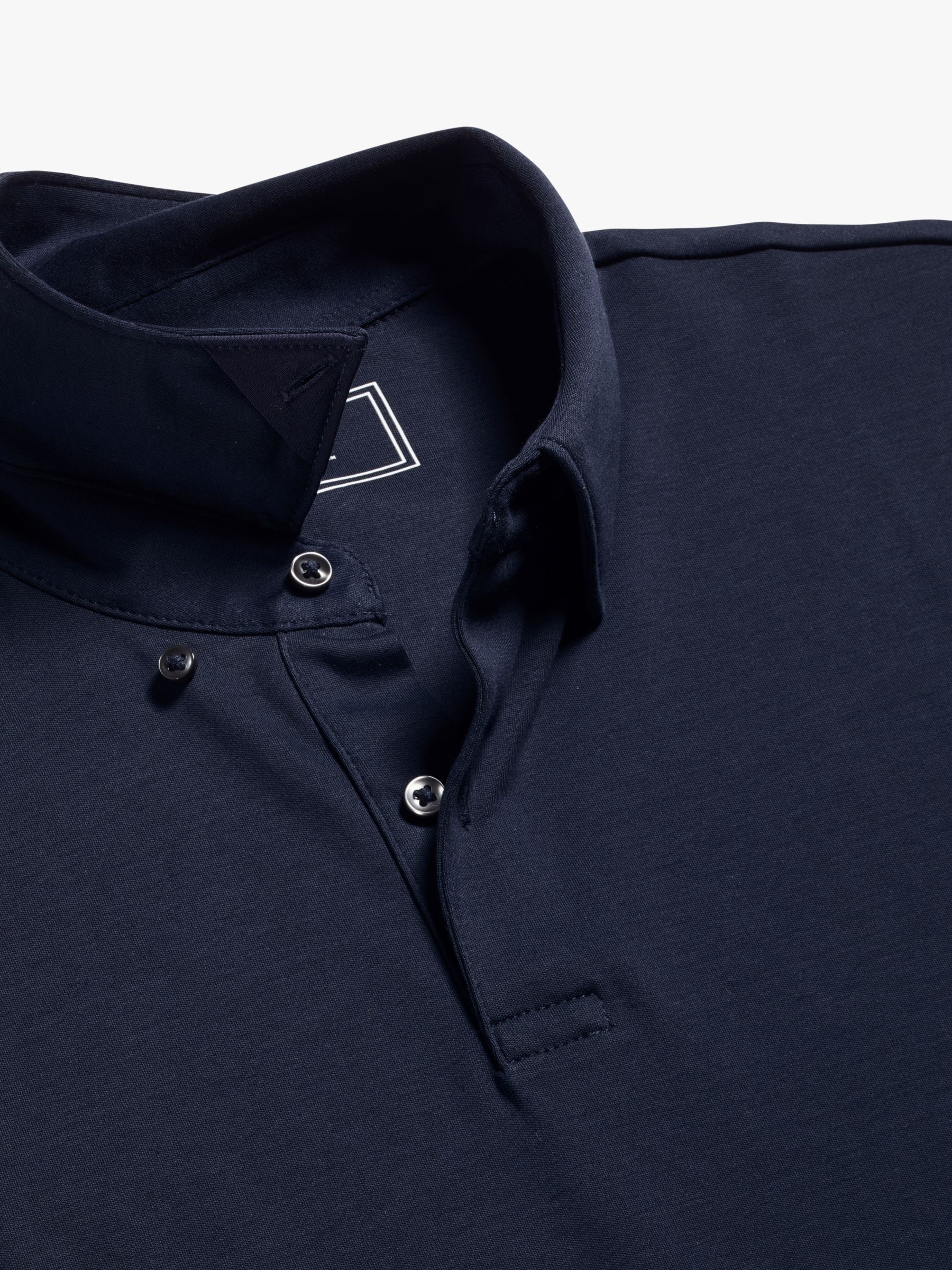 Charles Tyrwhitt Smart Long Sleeve Jersey Polo, Navy Blue, S