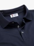Charles Tyrwhitt England Rugby Long Sleeve Pique Polo Shirt, Navy Blue