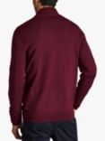 Charles Tyrwhitt Merino Wool Zip Neck Jumper, Burgundy