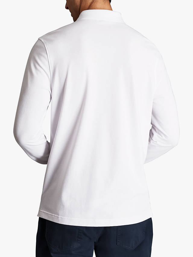 Charles Tyrwhitt England Rugby Long Sleeve Pique Polo Shirt, White