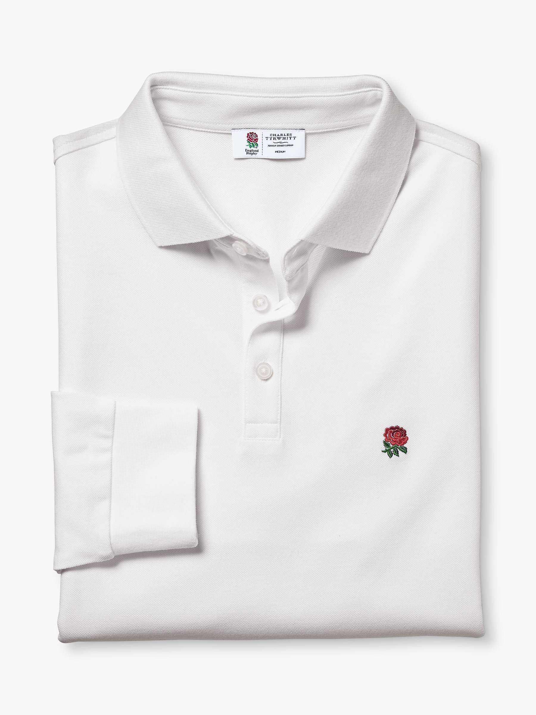 Buy Charles Tyrwhitt England Rugby Long Sleeve Pique Polo Shirt Online at johnlewis.com