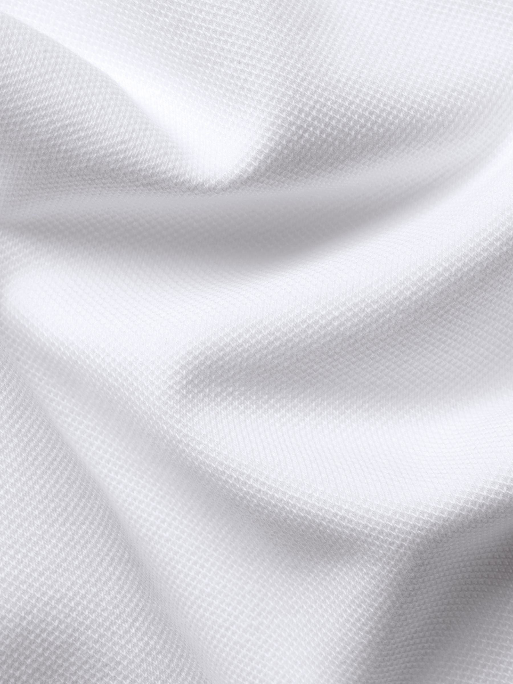 Charles Tyrwhitt England Rugby Long Sleeve Pique Polo Shirt, White, S