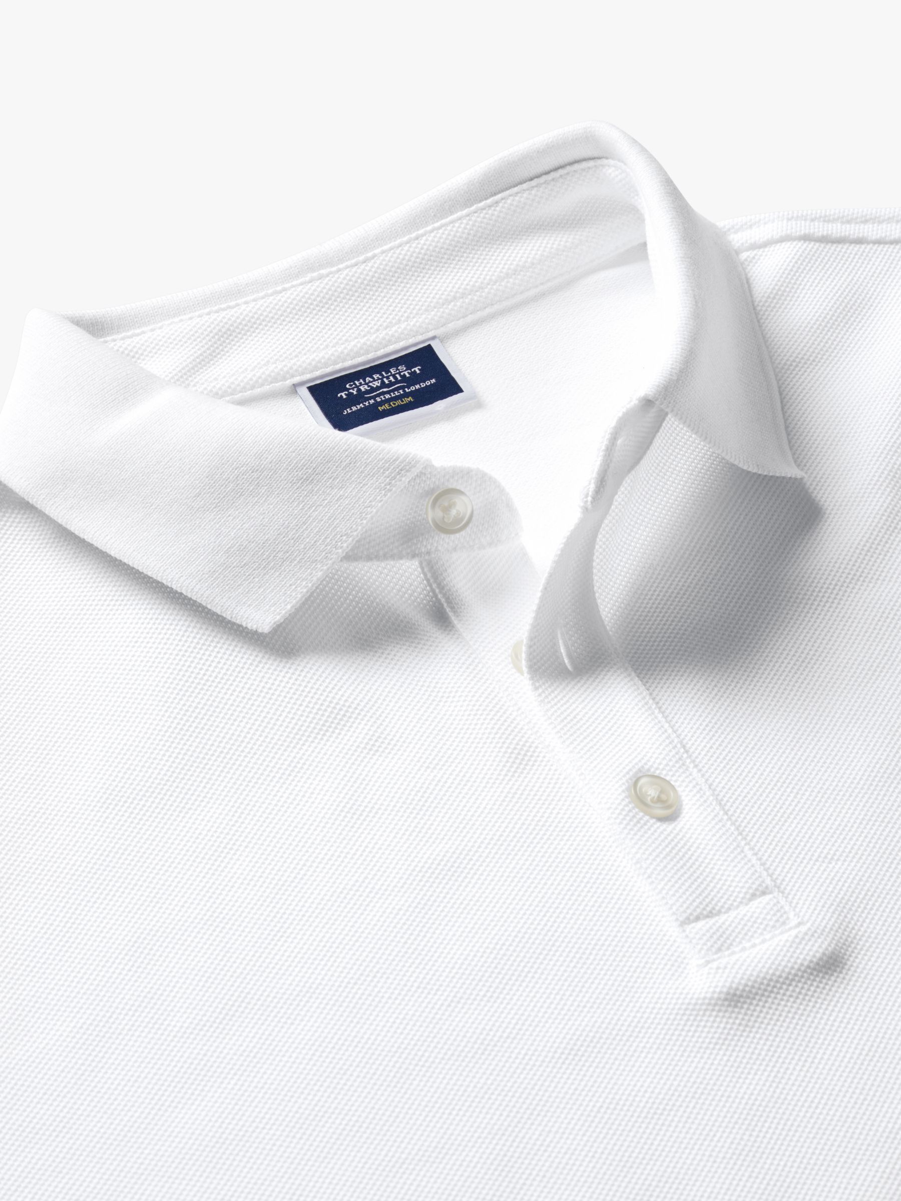Charles Tyrwhitt Pique Polo Shirt, White at John Lewis & Partners