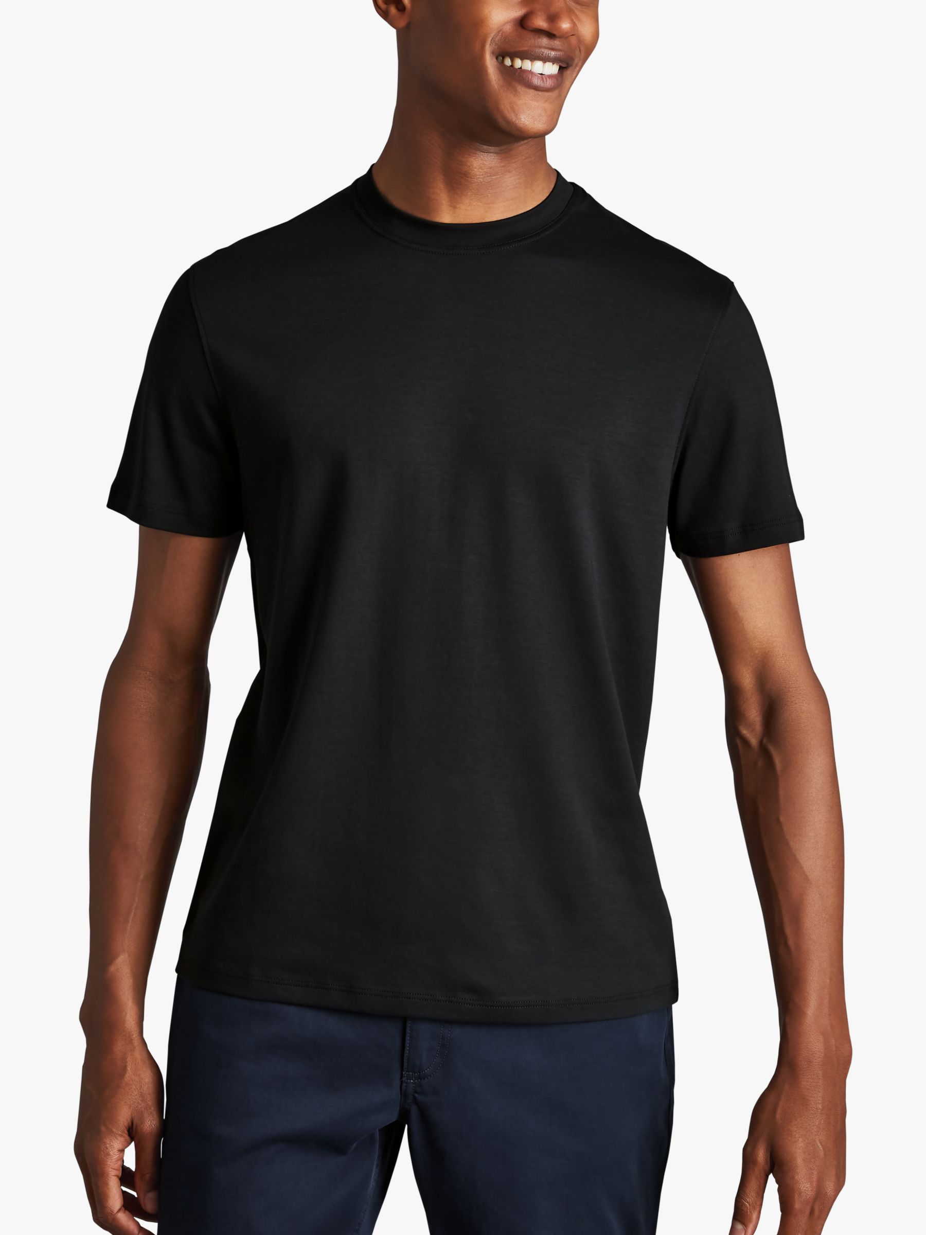 Charles Tyrwhitt Cotton Short Sleeve T-Shirt, Black, S