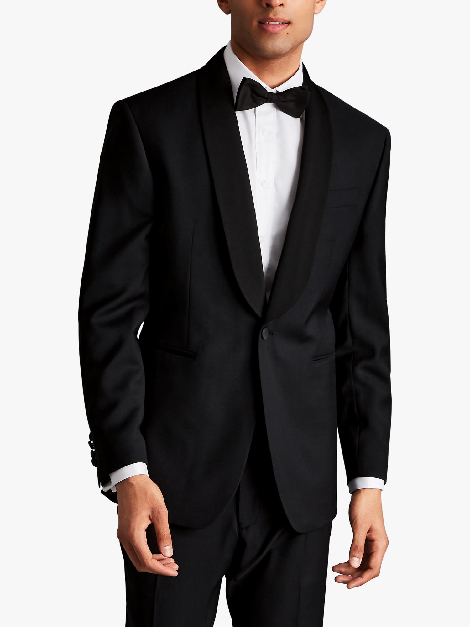 Charles Tyrwhitt Wool Slim Fit Dinner Suit Jacket, Black At John Lewis &  Partners