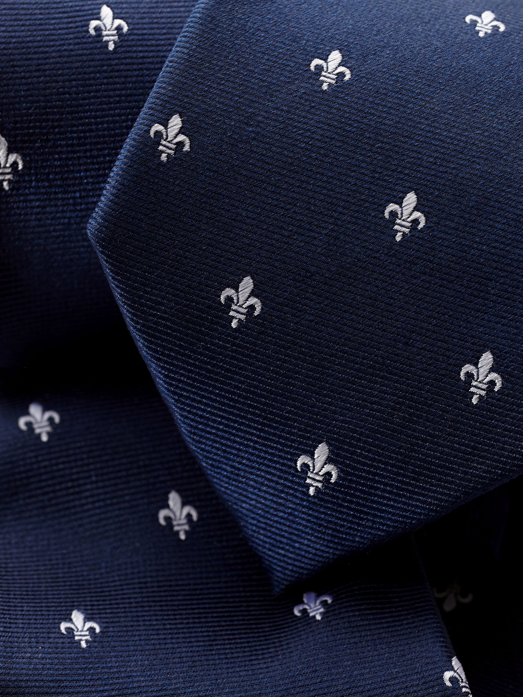 Buy Charles Tyrwhitt Fleur de Lys Print Stain Resistant Silk Tie, French Blue Online at johnlewis.com