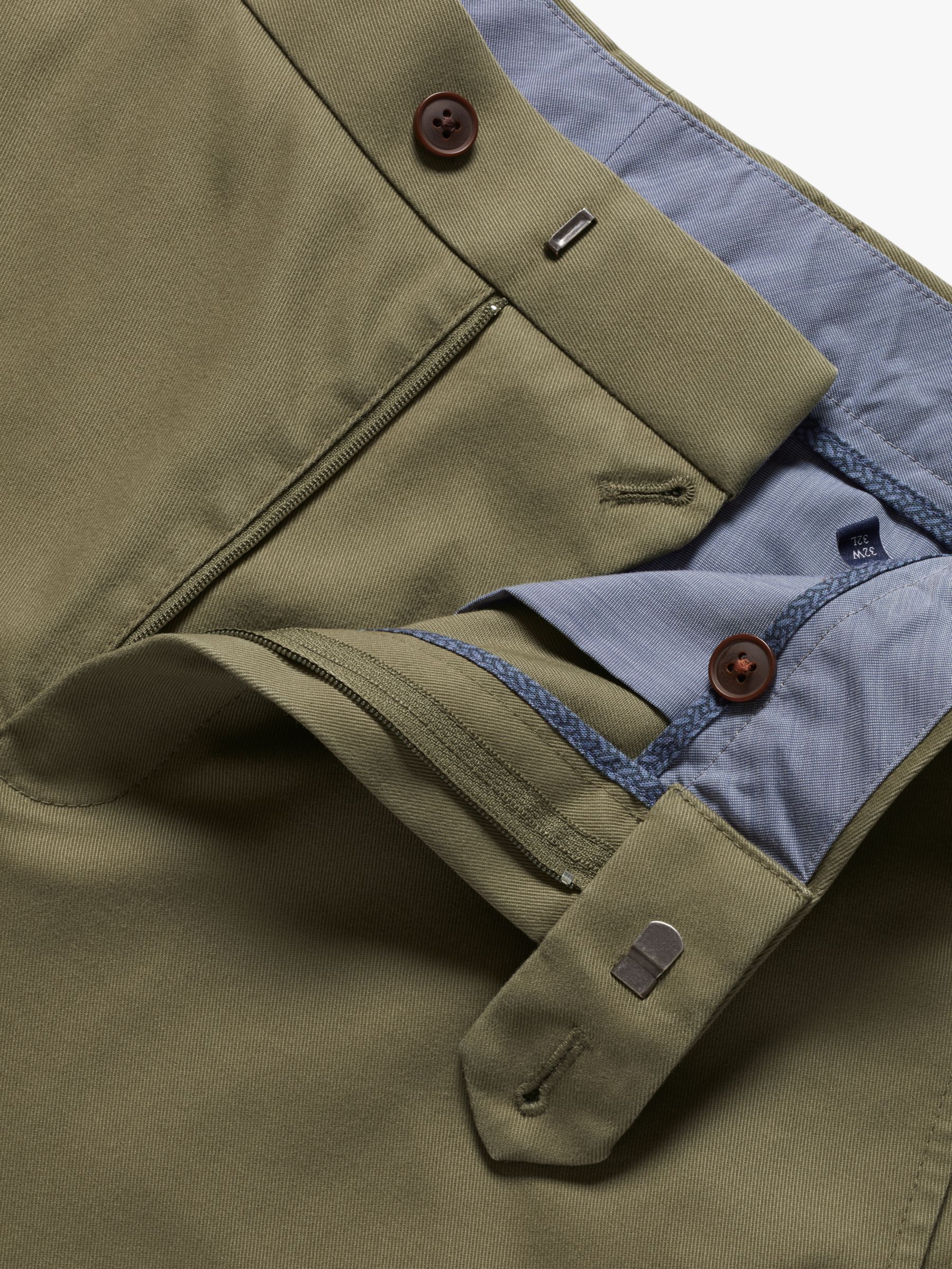 Charles Tyrwhitt Ultimate Non-Iron Slim Fit Chinos, Olive at John Lewis ...