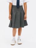 John Lewis Girls' Jersey Panel Pleated School Skirt, Grey