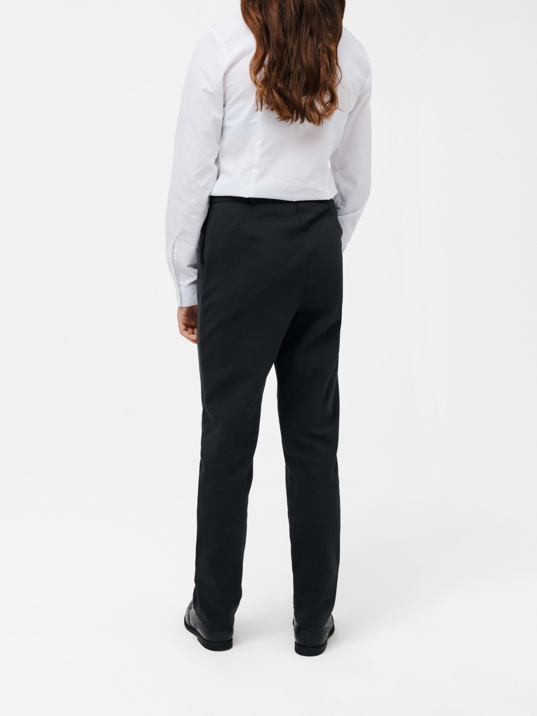 Buy John Lewis Adjustable Waist Jersey Slim School Trousers, Black Online at johnlewis.com