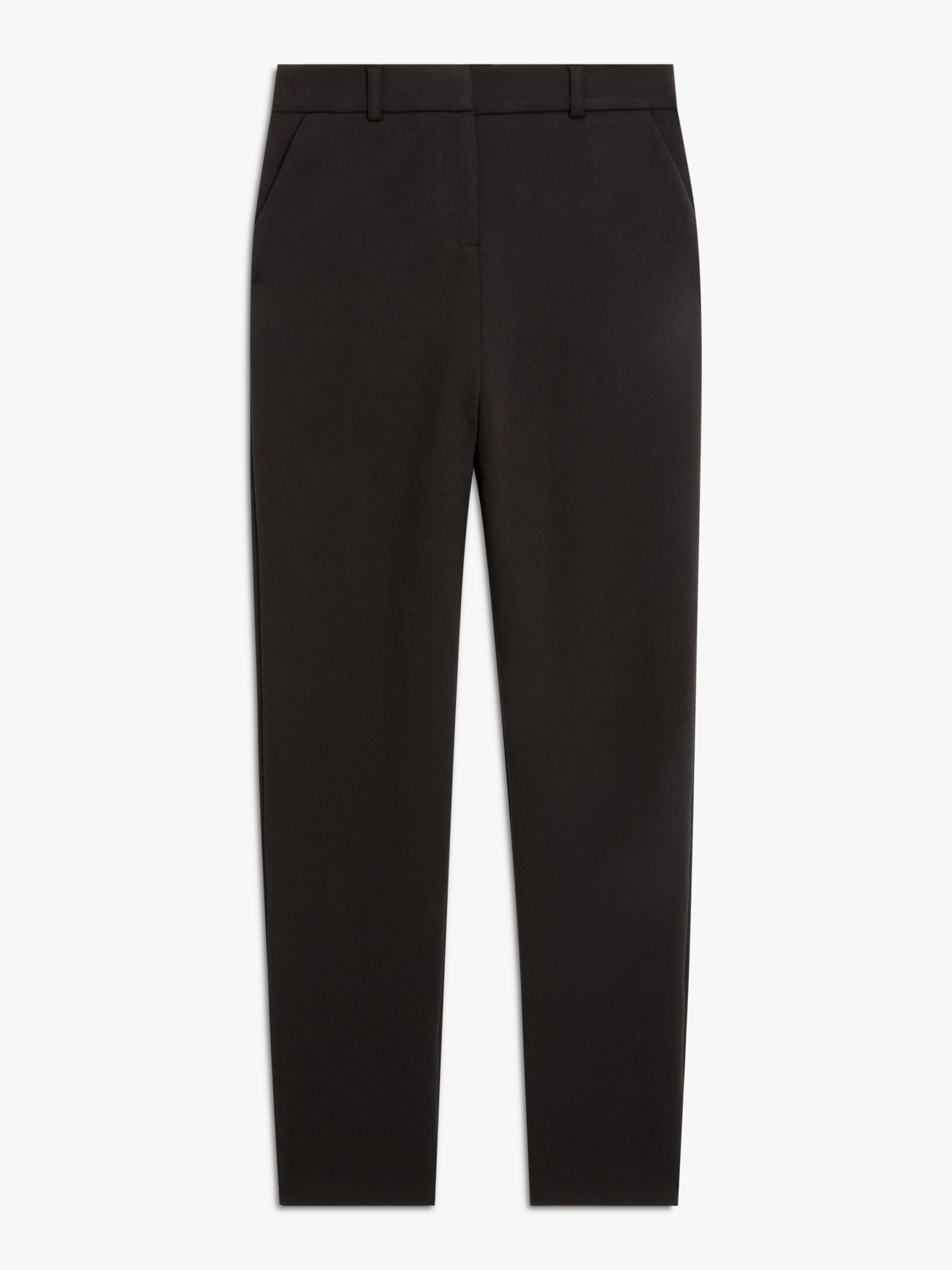 John Lewis Adjustable Waist Jersey Slim School Trousers, Black at John ...