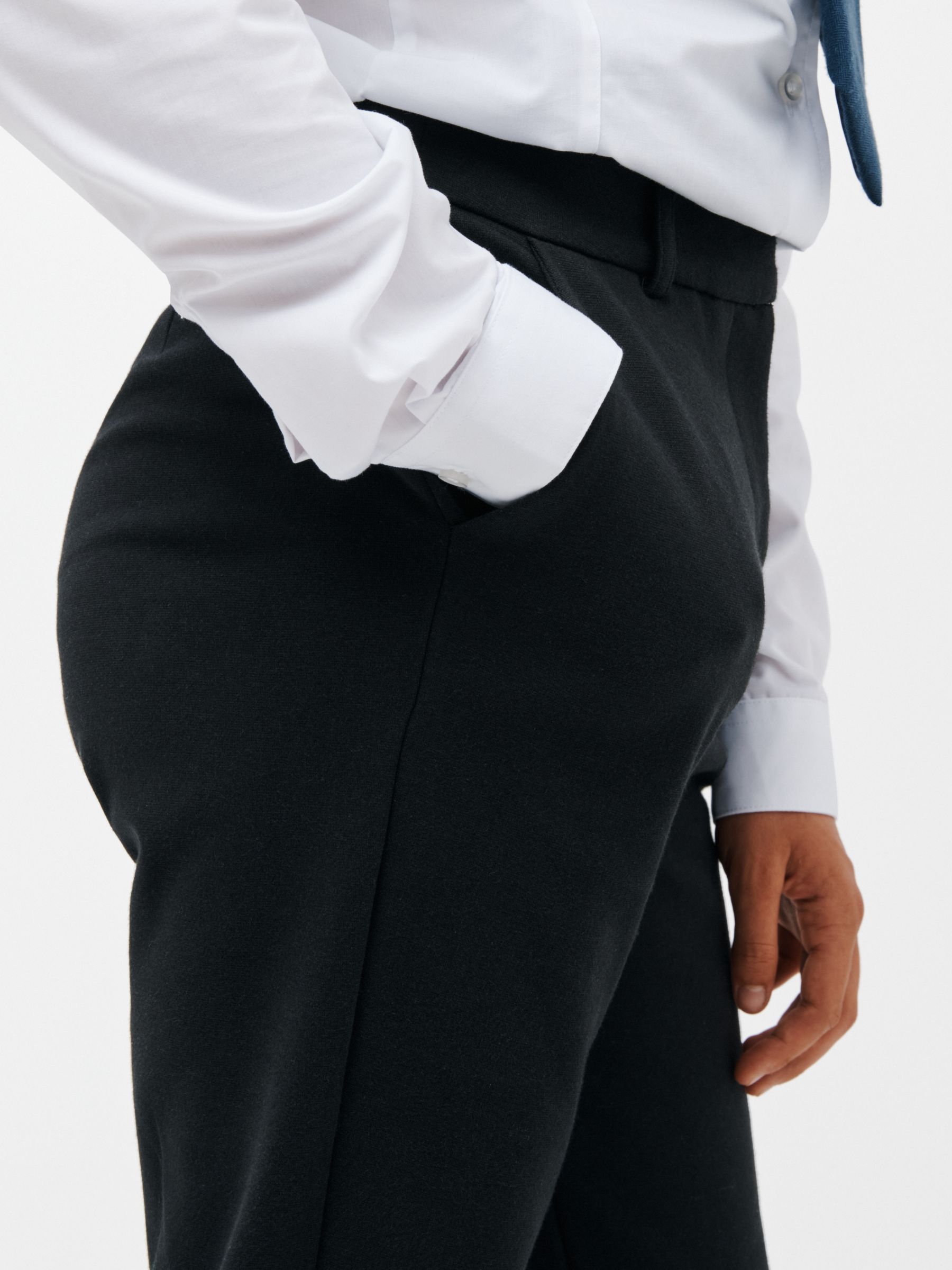 John Lewis Adjustable Waist Jersey Slim School Trousers, Black at John  Lewis & Partners