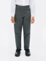 John Lewis Kids' Jersey School Trousers, Grey Mid at John Lewis